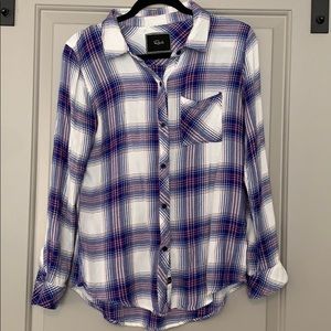 Rails flannel bright blue/red/white